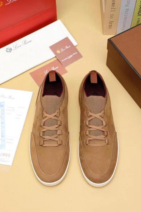 Замшевые кроссовки Loro Piana Soho Walk - Brown
