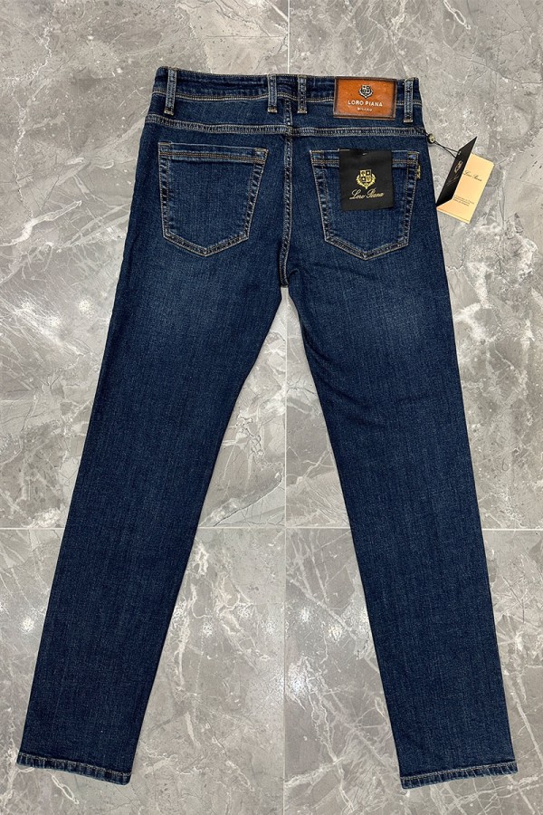 Джинсы тёмно-синего цвета Loro Piana regular fit