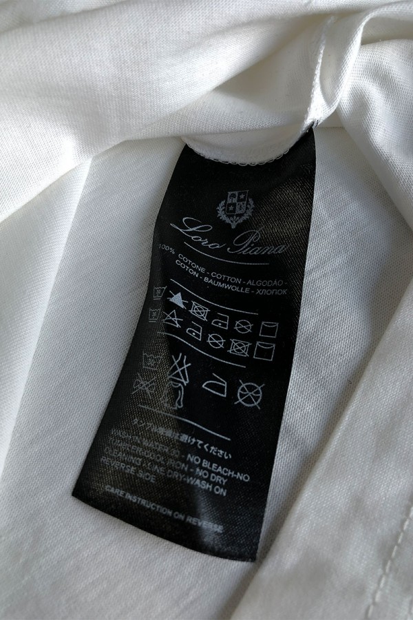 Чёрная мужская футболка Loro Piana embroidered logo