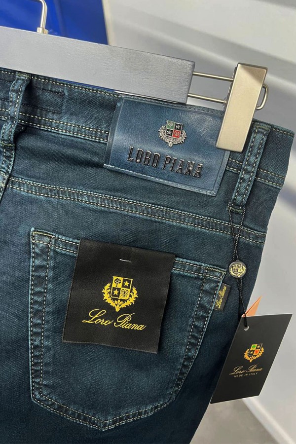 Мужские тёмно-синие джинсы Loro Piana regular fit