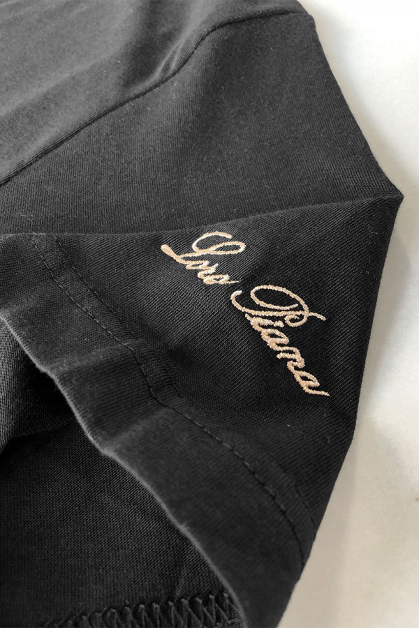 Чёрная мужская футболка Loro Piana embroidered logo