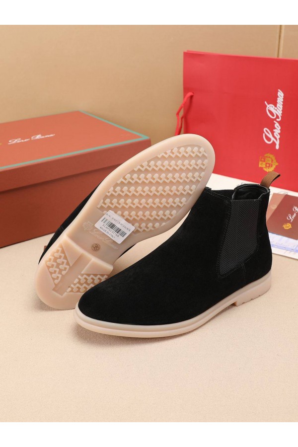 Замшевые ботинки с мехом Loro Piana