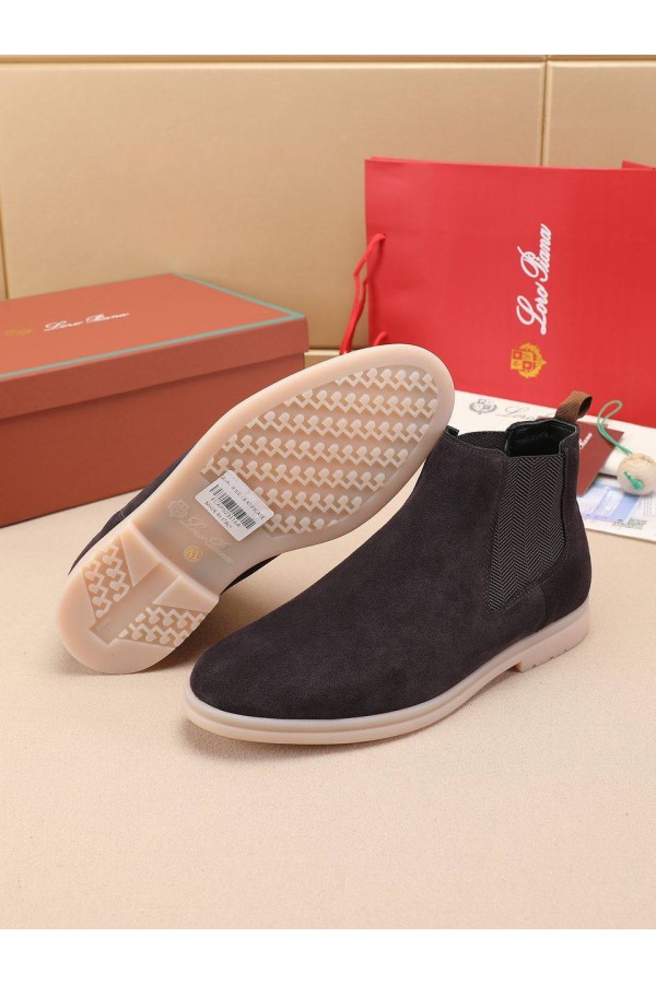 Замшевые ботинки с мехом Loro Piana