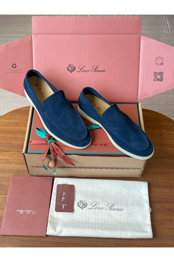 Замшевые лоферы Loro Piana Premium - Navy