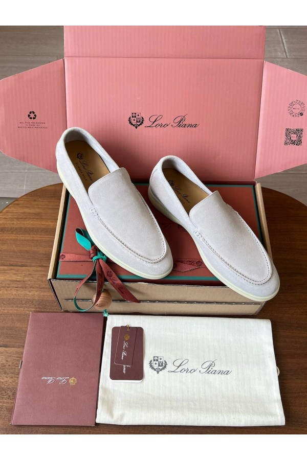 Замшевые лоферы Loro Piana Premium - White