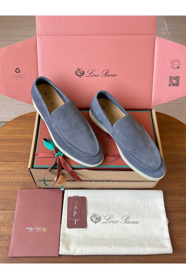 Замшевые лоферы Loro Piana Premium - Grey