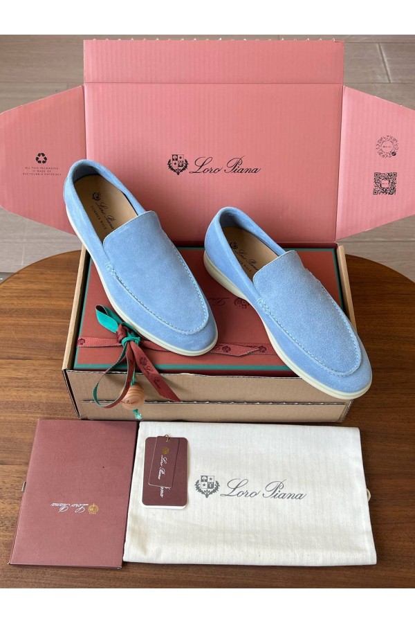 Замшевые лоферы Loro Piana Premium - Blue