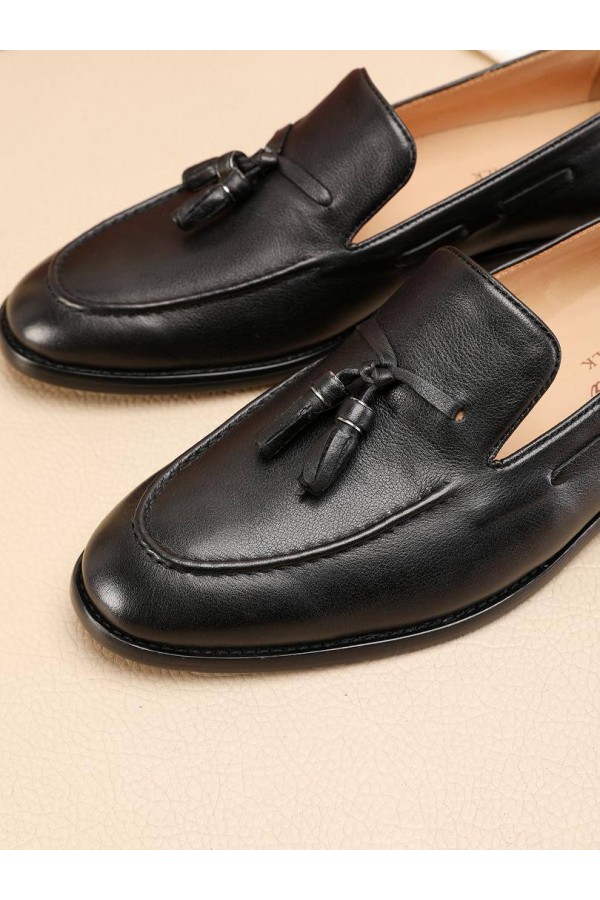 Кожаные лоферы Loro Piana tassel - Black