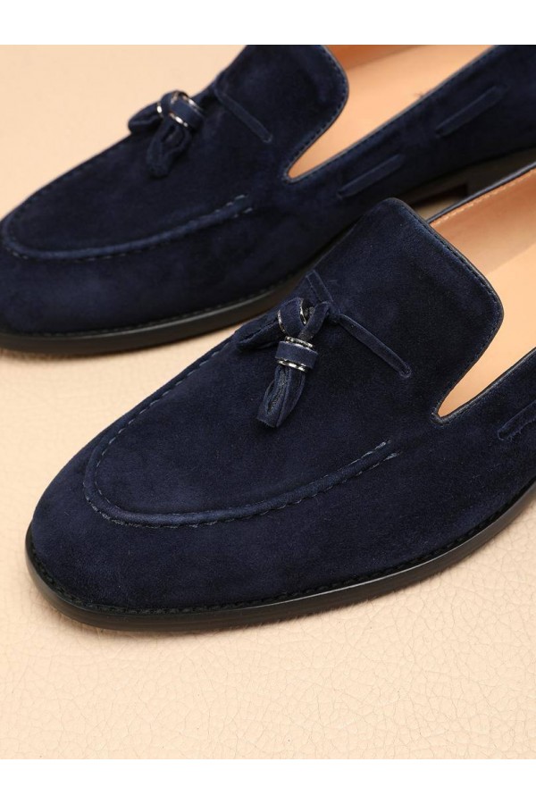 Замшевые лоферы Loro Piana tassel - Navy