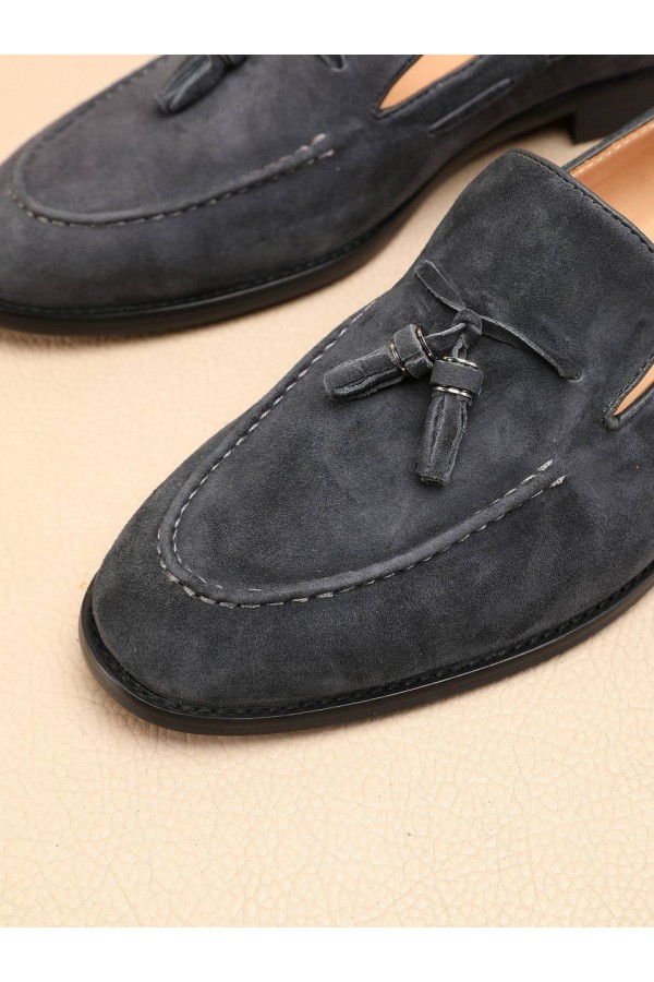 Замшевые лоферы Loro Piana tassel - Grey