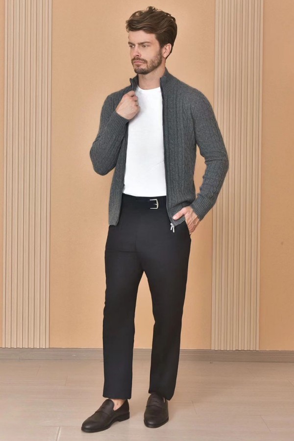 Кашемировый свитер Loro Piana Premium zip-up - Dark Grey