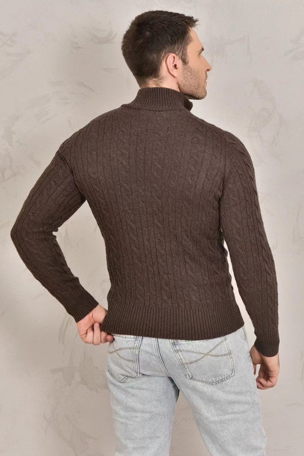 Кашемировый свитер Loro Piana Premium zip-neck - Brown