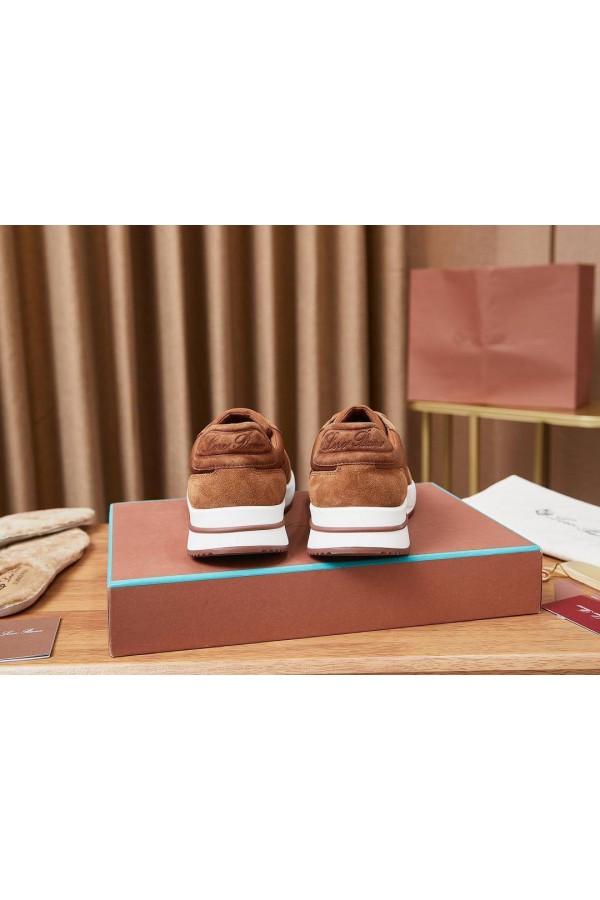 Замшевые кроссовки Loro Piana Week End Walk - Brown