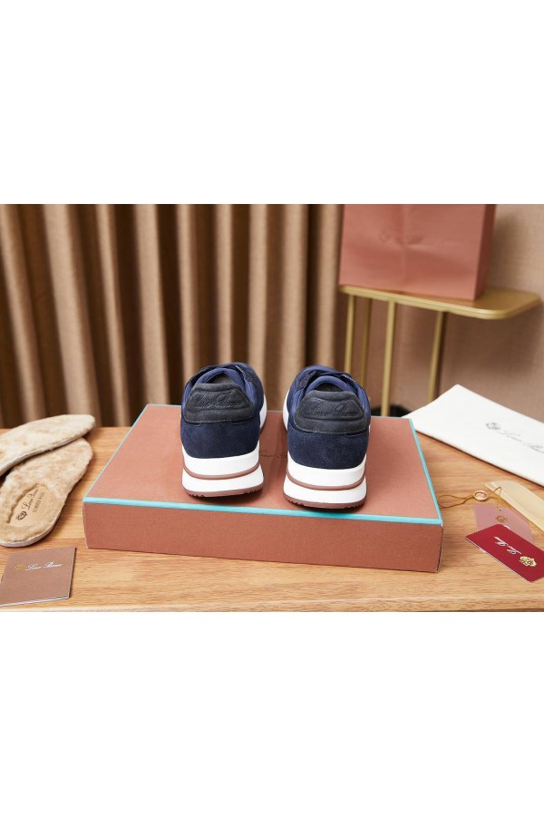 Замшевые кроссовки Loro Piana Week End Walk - Navy