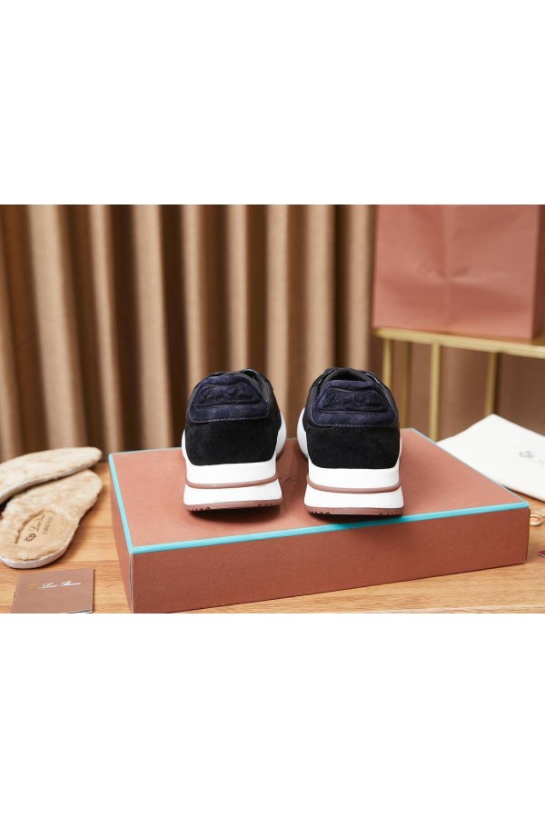 Замшевые кроссовки Loro Piana Week End Walk - Black