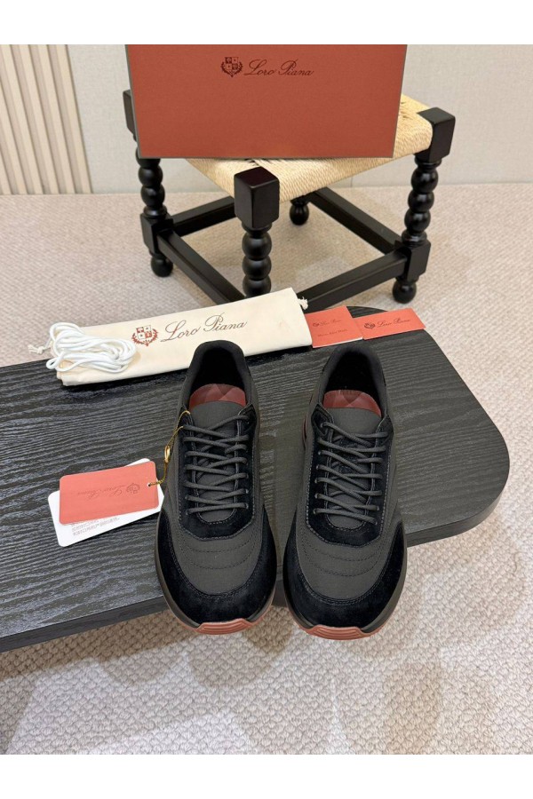 Мужские кроссовки Loro Piana Week End Walk - Black