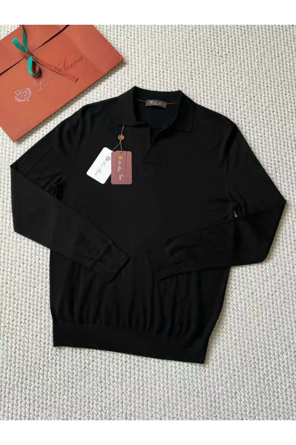 Поло с длинным рукавом Loro Piana Premium - Black