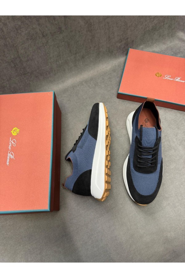 Мужские кроссовки Loro Piana knitted - Blue