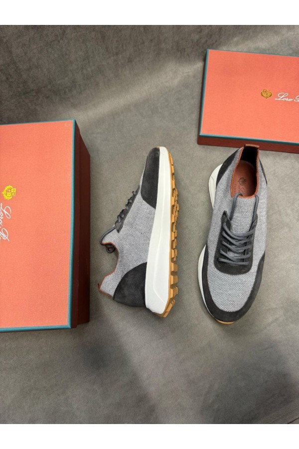 Мужские кроссовки Loro Piana knitted - Grey