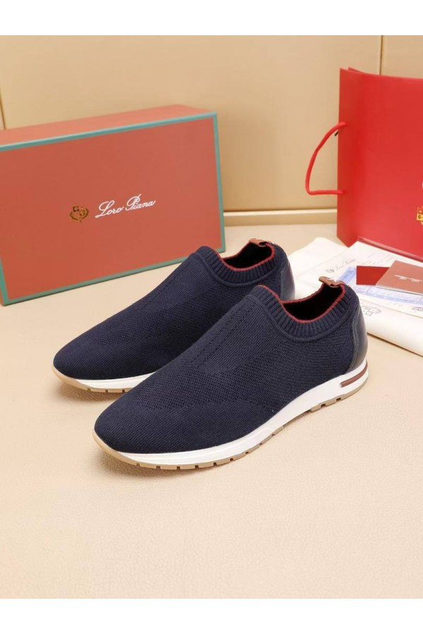 Мужские текстильные кроссовки Loro Piana Lp Flexy Active - Navy