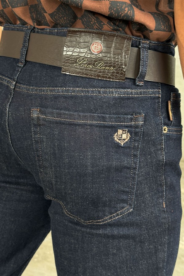 Джинсы тёмно-синего цвета Loro Piana regular fit