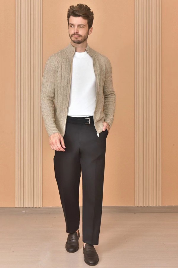 Кашемировый свитер Loro Piana Premium zip-up - Beige