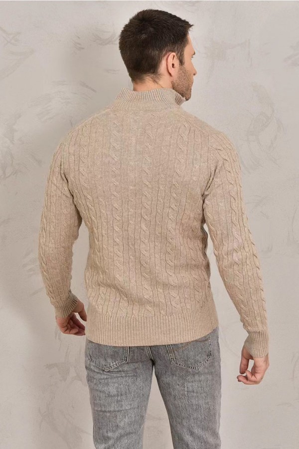 Кашемировый свитер Loro Piana Premium zip-neck - Beige