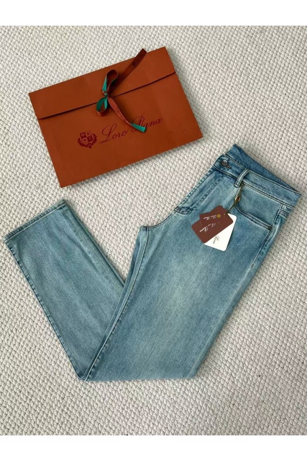 Мужские светло-синие джинсы Loro Piana Premium