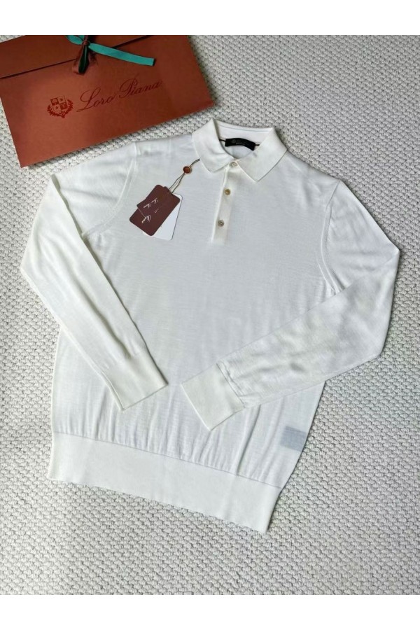 Поло с длинным рукавом Loro Piana Premium - Beige