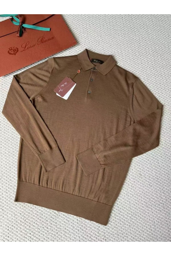 Поло с длинным рукавом Loro Piana Premium - Caramel