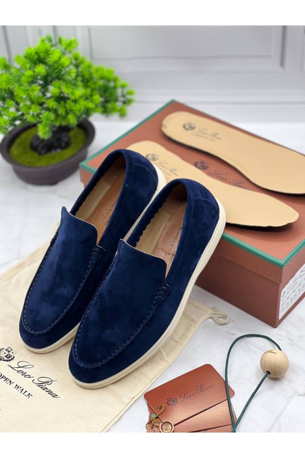 Замшевые лоферы Loro Piana Summer Walk - Blue