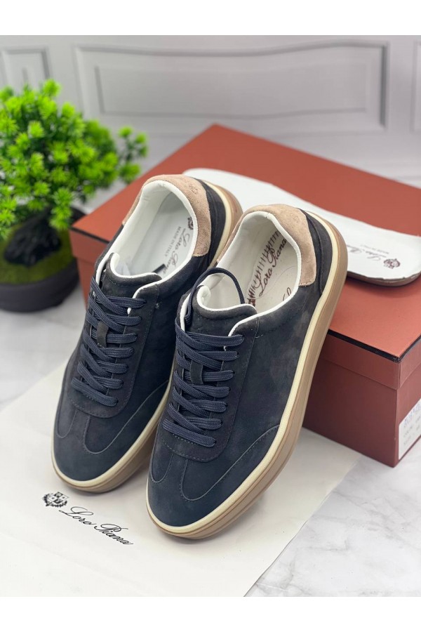 Замшевые кроссовки Loro Piana Tennis Walk - Grey