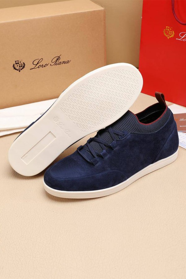 Замшевые кроссовки Loro Piana Soho Walk - Navy