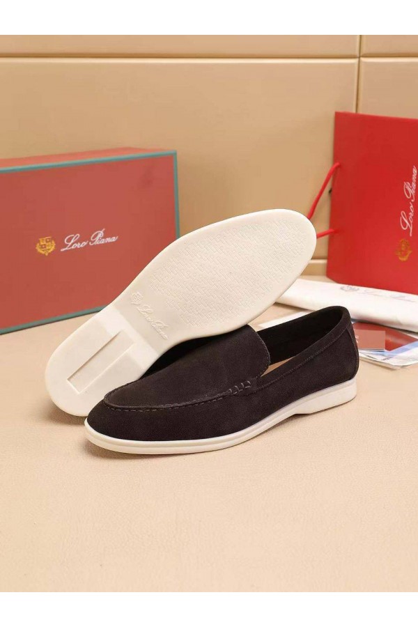 Мужские замшевые лоферы Loro Piana Summer Walk - Brown