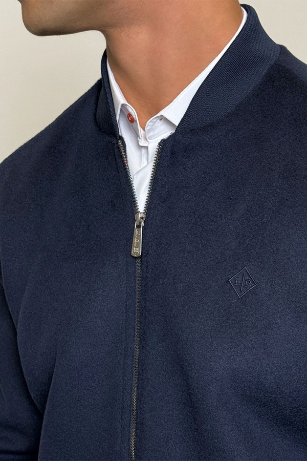 Мужской бомбер Loro Piana синего цвета