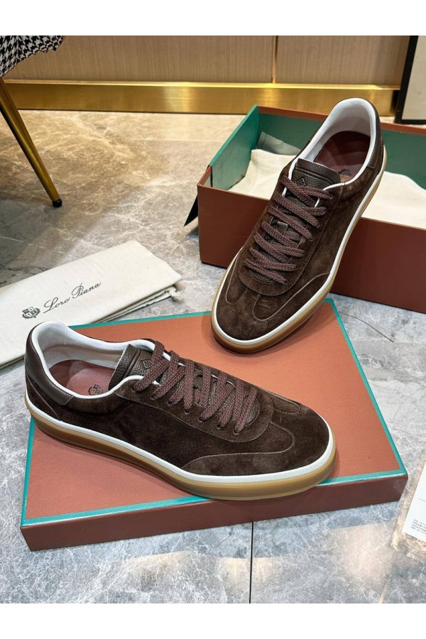Мужские замшевые кроссовки Loro Piana Tennis Walk