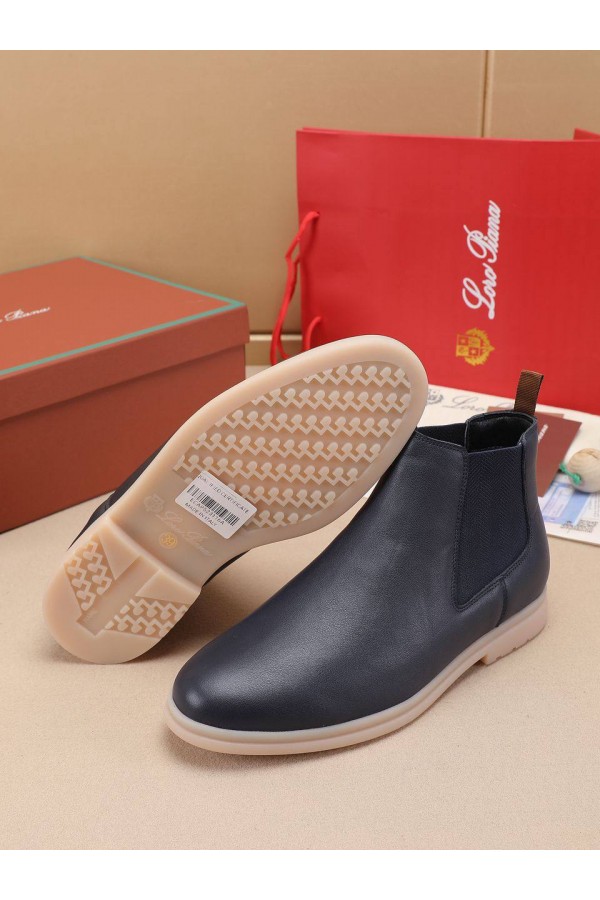 Кожаные ботинки с мехом Loro Piana