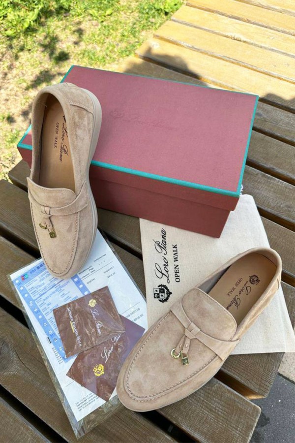 Женские замшевые лоферы Loro Piana Open Walk