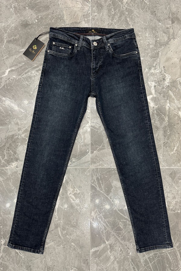 Джинсы тёмно-синего цвета Loro Piana regular fit