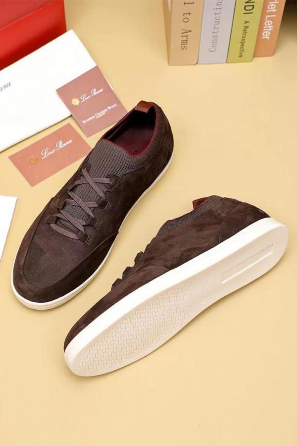 Замшевые кроссовки Loro Piana Soho Walk - Brown