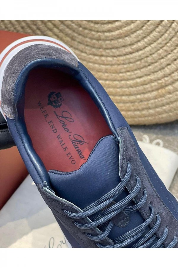 Замшевые кроссовки Loro Piana Week End Walk - Blue