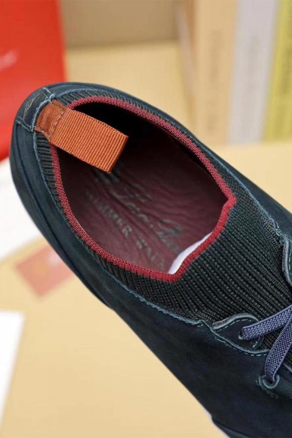 Замшевые кроссовки Loro Piana Soho Walk - Navy