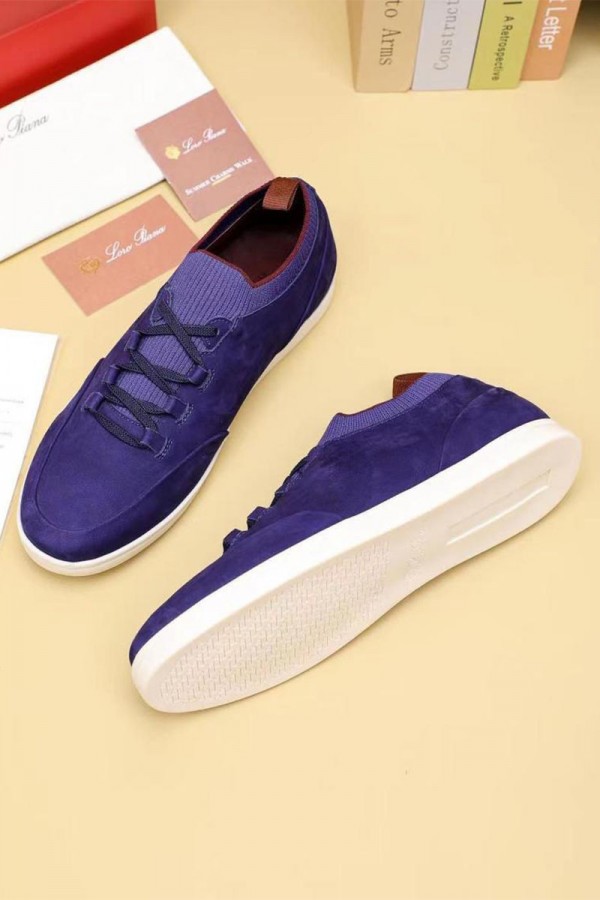 Замшевые кроссовки Loro Piana Soho Walk - Purple