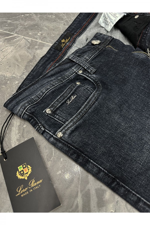Джинсы тёмно-синего цвета Loro Piana regular fit