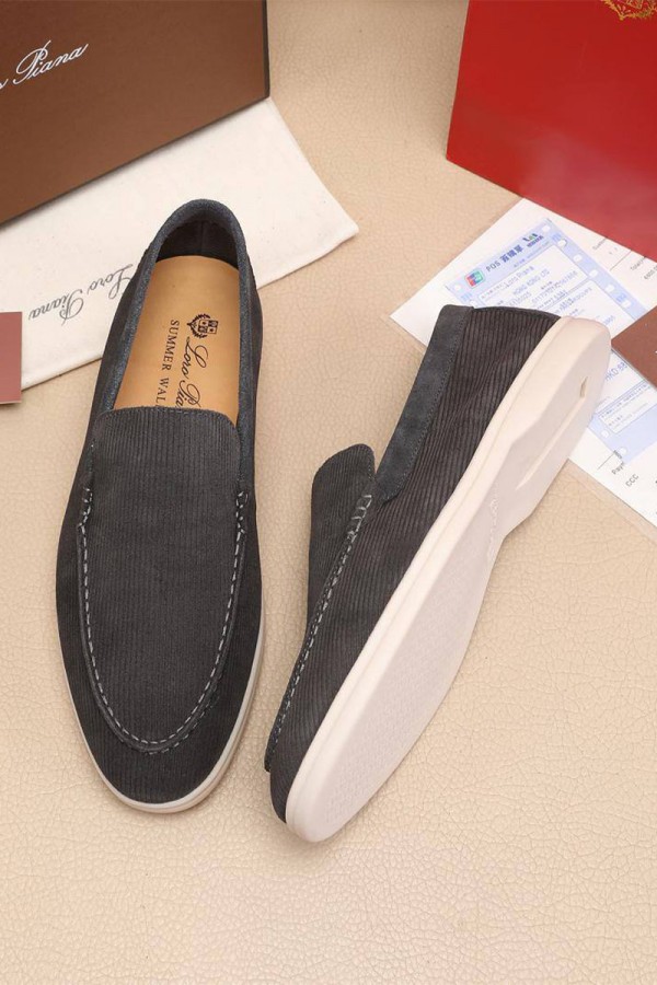 Мужские лоферы Loro Piana Summer Walk - Dark Grey