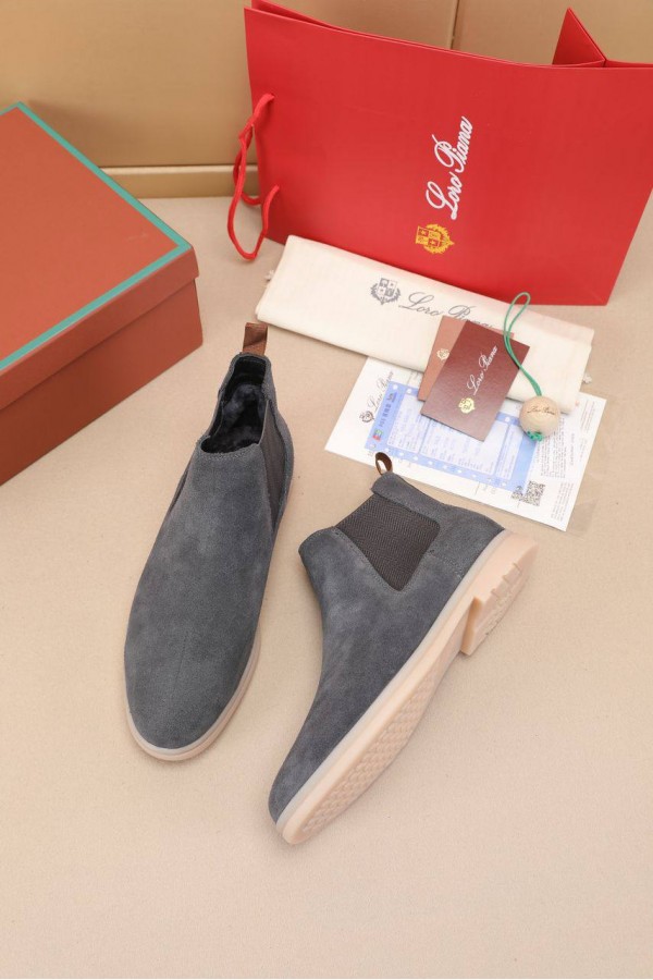 Замшевые ботинки с мехом Loro Piana