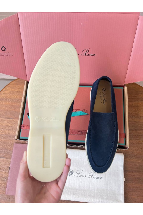 Замшевые лоферы Loro Piana Premium - Navy