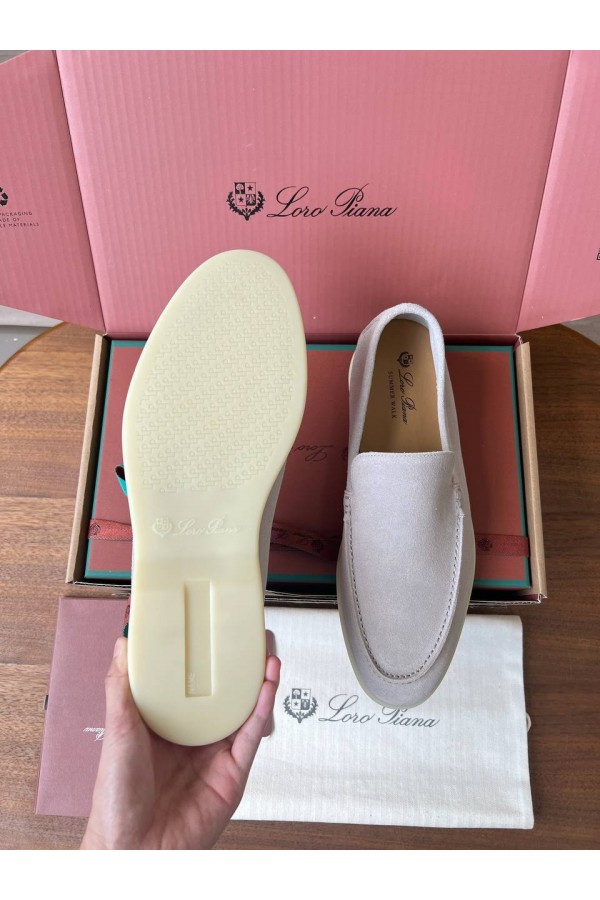 Замшевые лоферы Loro Piana Premium - White