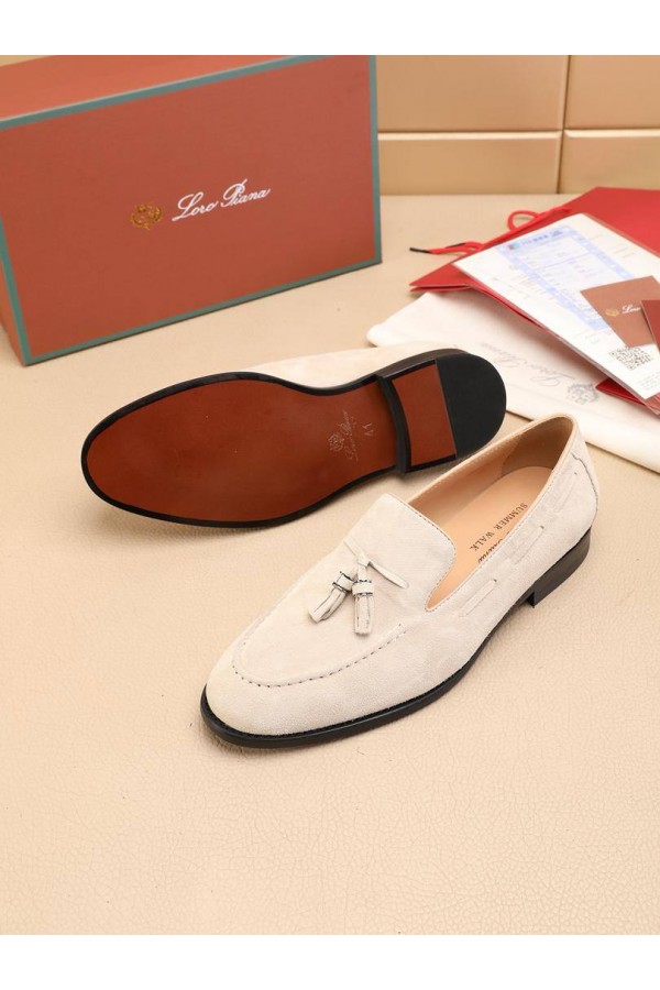 Замшевые лоферы Loro Piana tassel - Beige