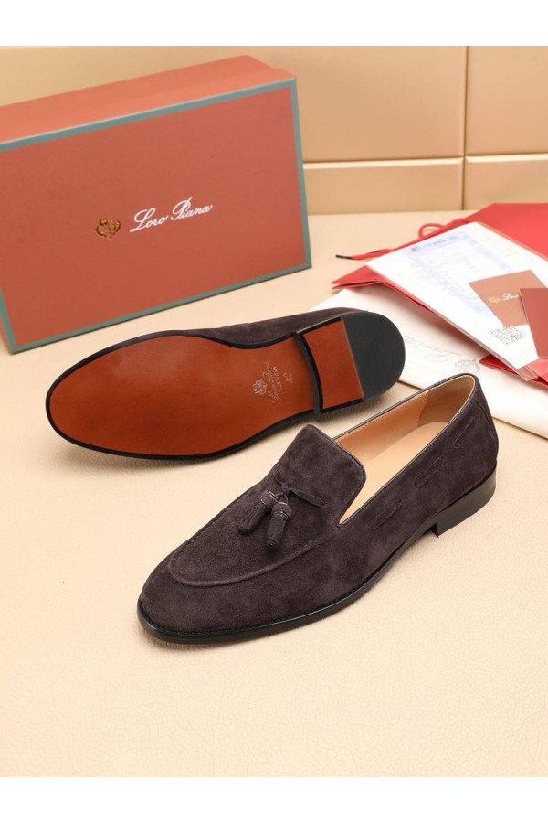 Замшевые лоферы Loro Piana tassel - Brown
